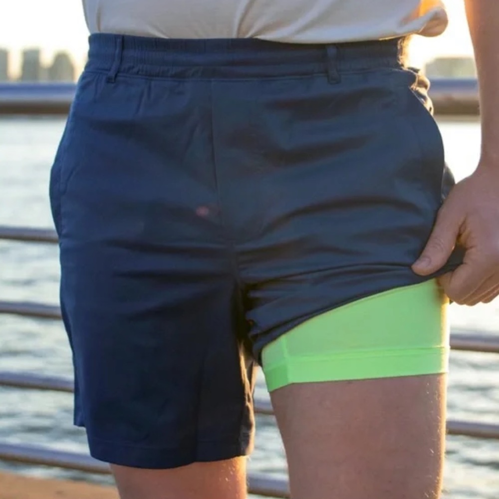 Birddogs Navy Shorts with Lime Green Liner